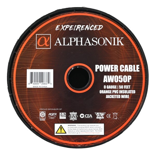 Main product image for Alphasonik AW050P 0 Gauge Power Wire Roll 50 ft Orange268-714